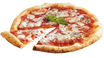 Pizza con salsa de tomate e mozarrella - Imaxe 1